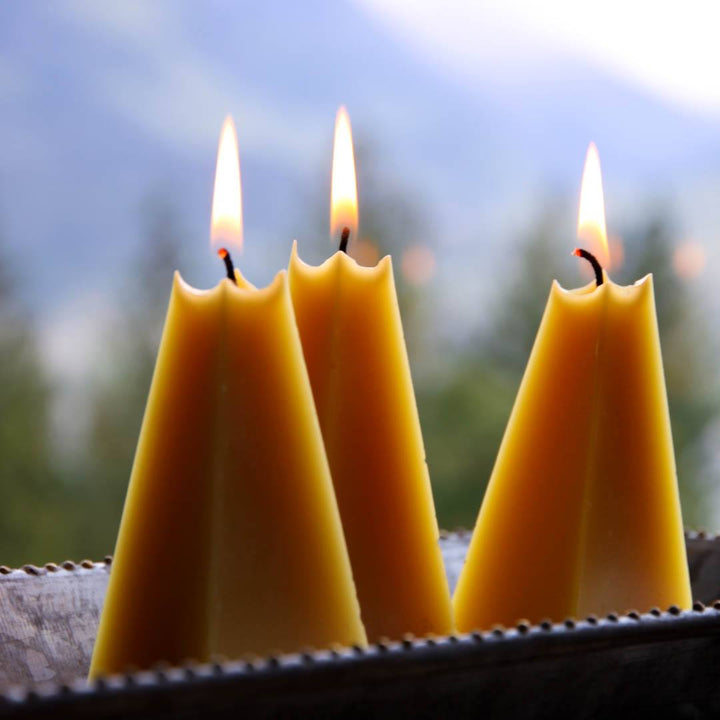 Natural Beeswax Pyramid Candles