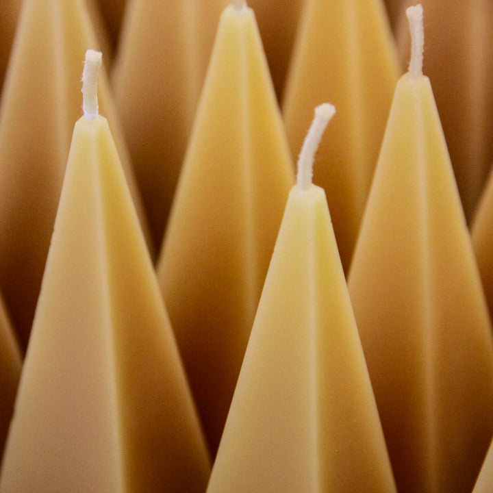 Natural Beeswax Pyramid Candles