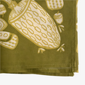 Green fabric with white frog pattern