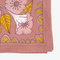 A pink bandana with a floral pattern. The pattern features white flowers with yellow centers and green leaves.