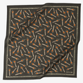 Black scarf with a pattern of matches on a white background