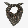 Black bandana with skeleton print on a white background