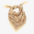 Beige bandana with intricate patterns on a white background