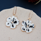 Onyx Splashed Flower Dangles