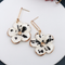 Onyx Splashed Flower Dangles