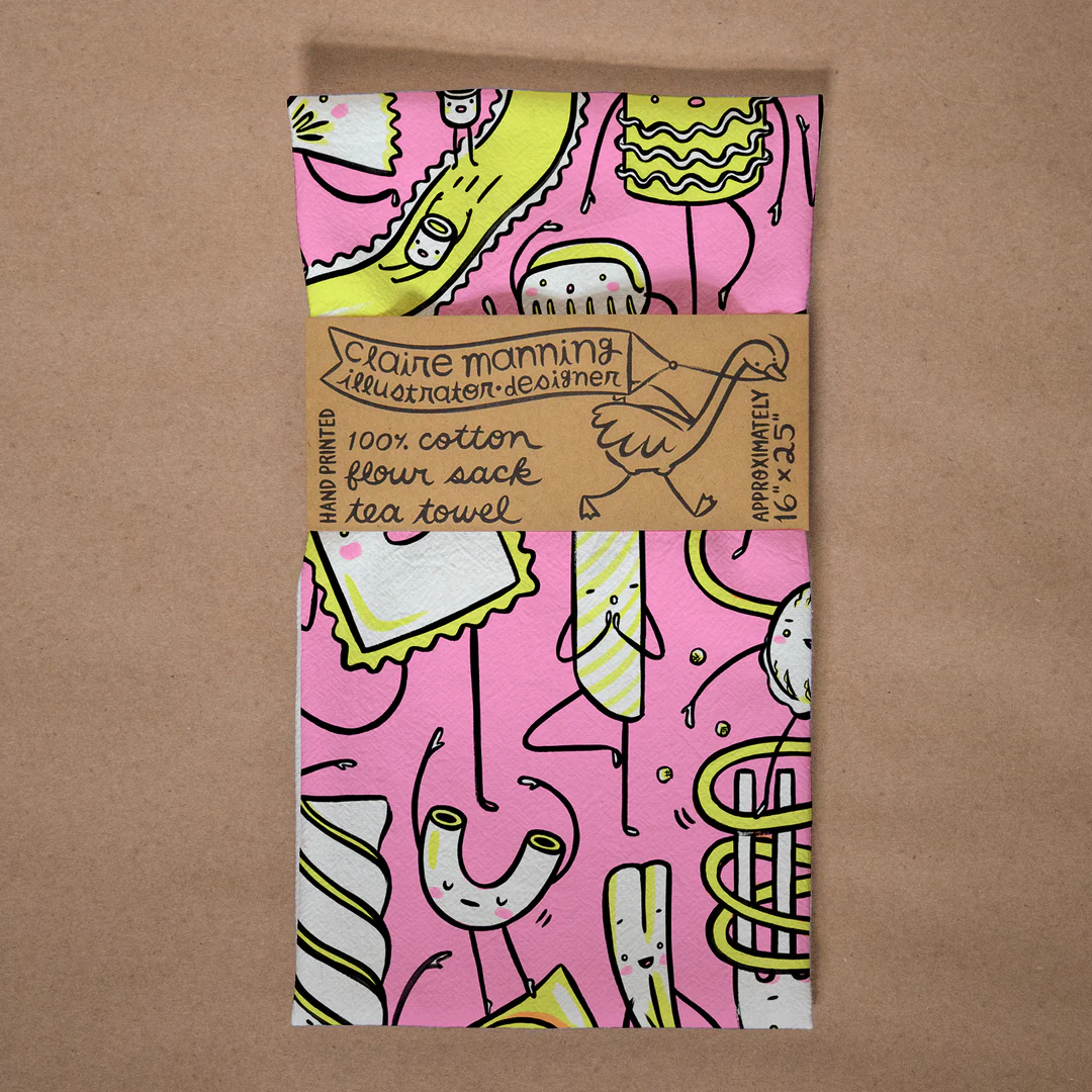 Pasta Pals Flour Sack Tea Towel