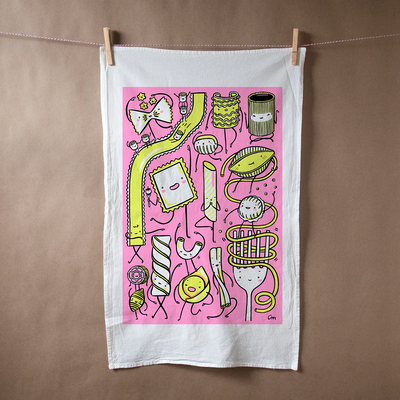Pasta Pals Flour Sack Tea Towel