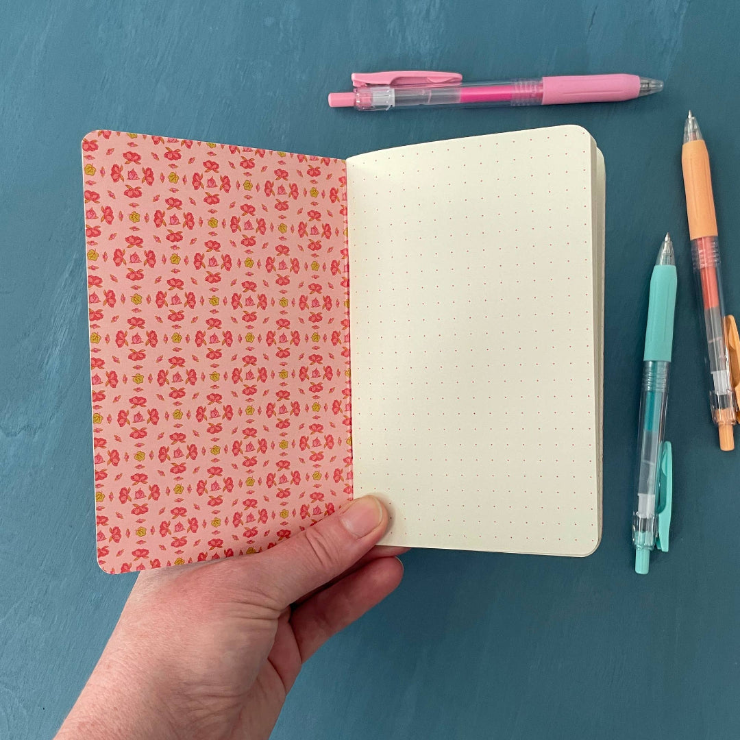 Peony Floral Pocket Notebook