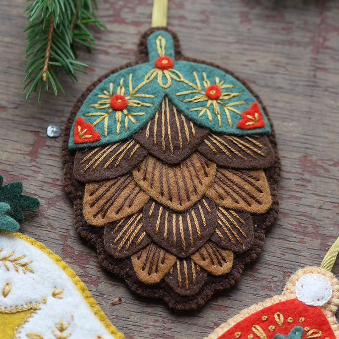 Pinecone Felt Ornament Kit
