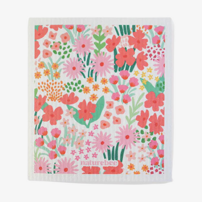 Pink Floral Sponge Cloth