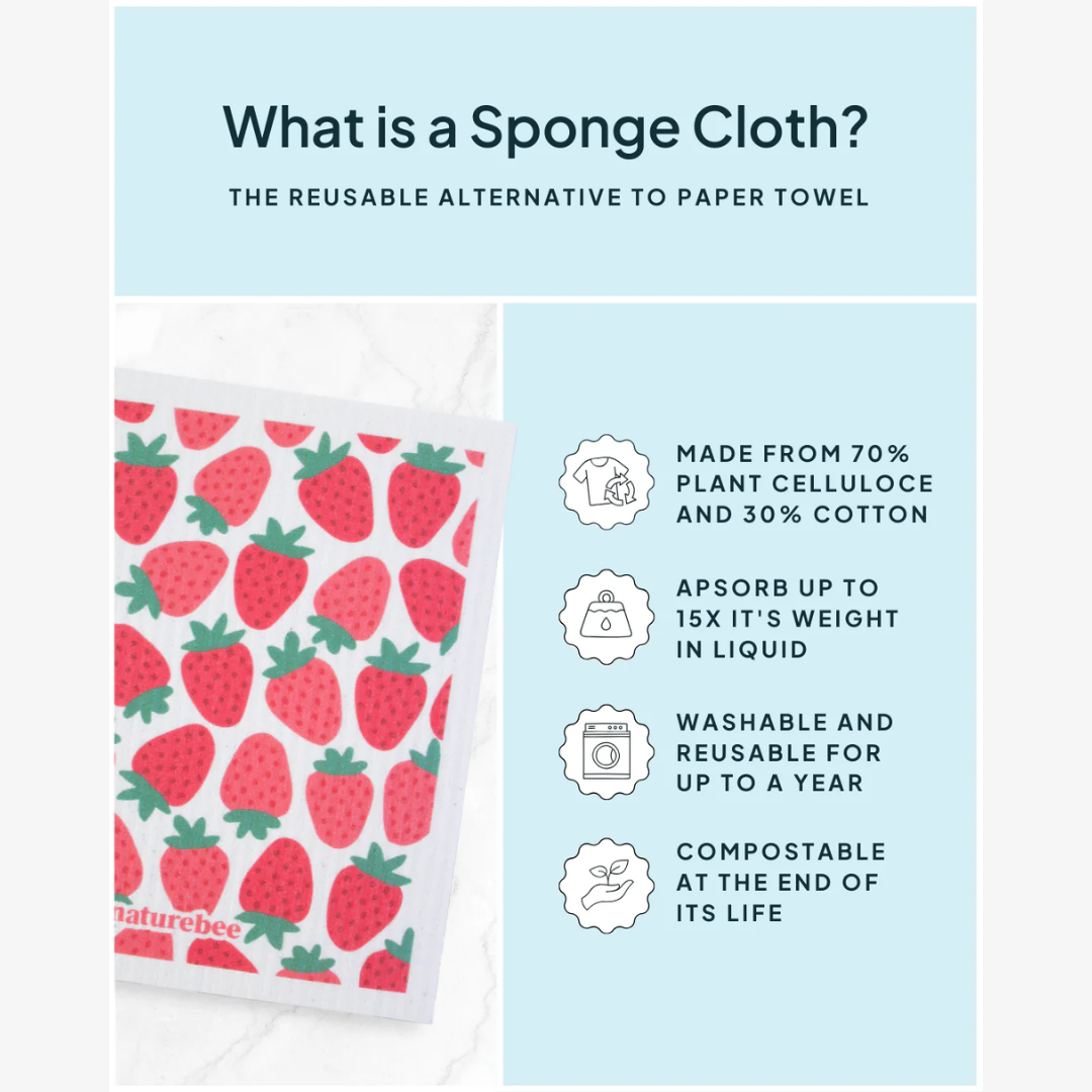Strawberries Sponge Cloth