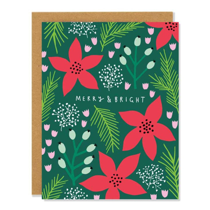 Poinsettias Holiday Card