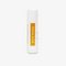 A white tube of lip balm with the word 