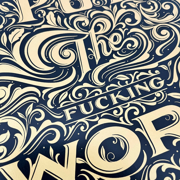 Put the Work In Gold Metallic Print