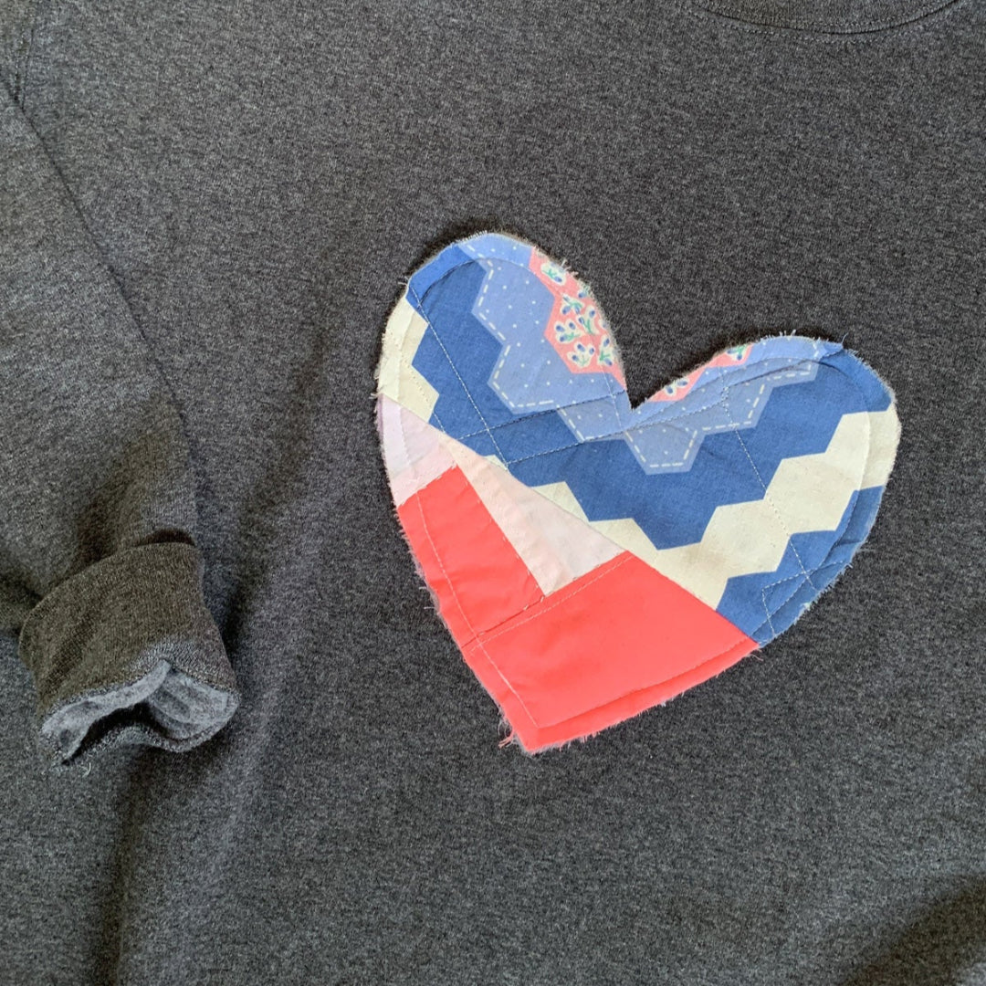 Quilted Heart Sweater | Large
