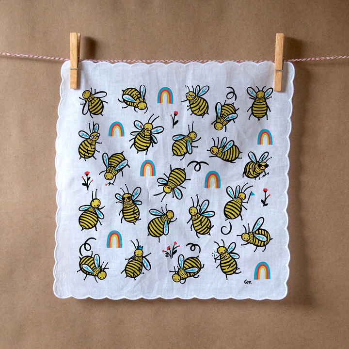 Rainbow Bees Hankie