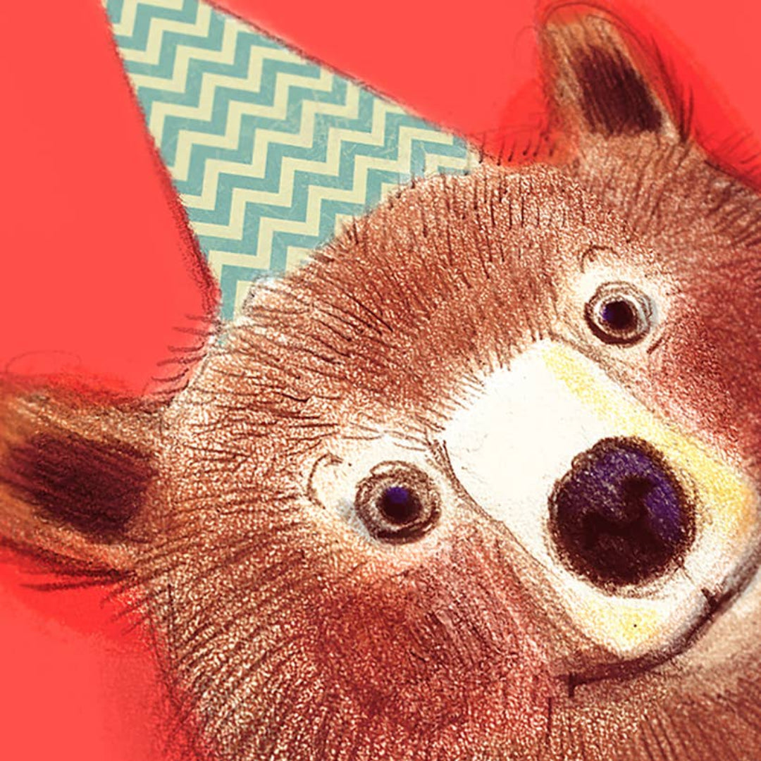 Red Bear Birthday Card