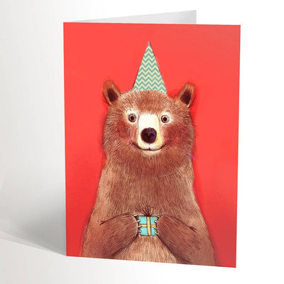 Red Bear Birthday Card