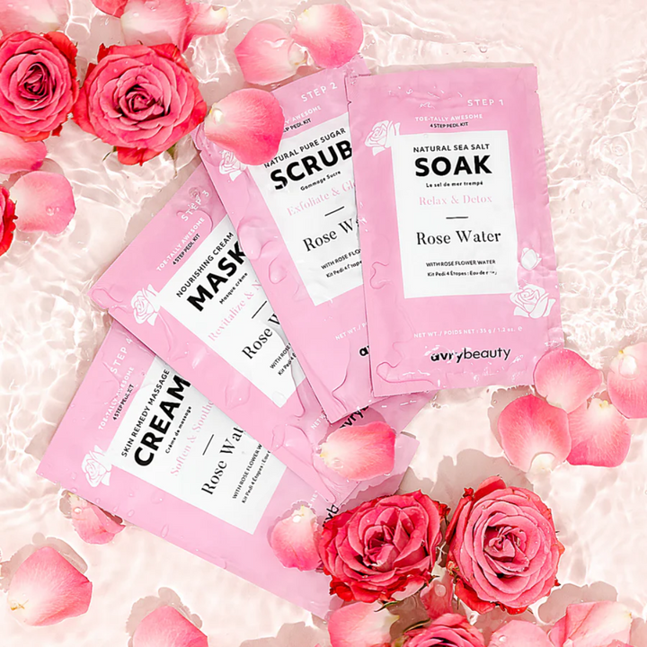 Rose Water 4 Step Pedi Kit