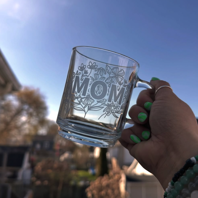 Floral Mom Glass Mug