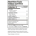 Nutrition facts label for a product with 0 calories per 2 ml, featuring both English and French text.