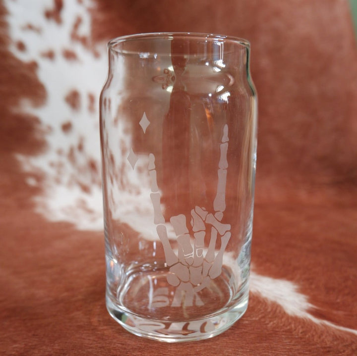 Skull Rock Hand Can Glass