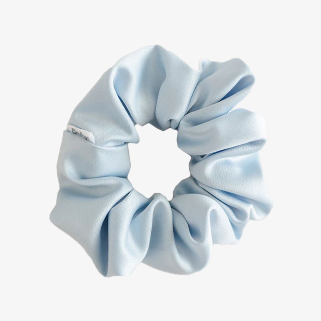 Sky Blue Satin Scrunchie
