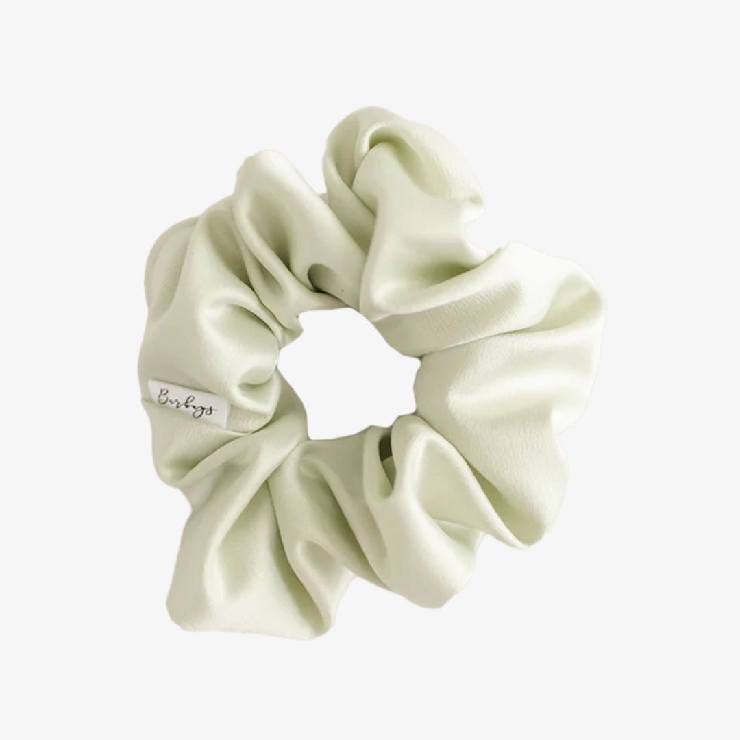 Soft Pistachio Satin Scrunchie