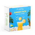 Cocktail Bomb Shop Summer Pack cocktail bombs box with tropical elements on a white background