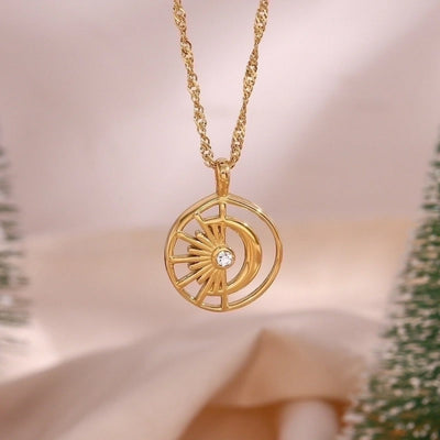 Sun & Moon Pendant Necklace