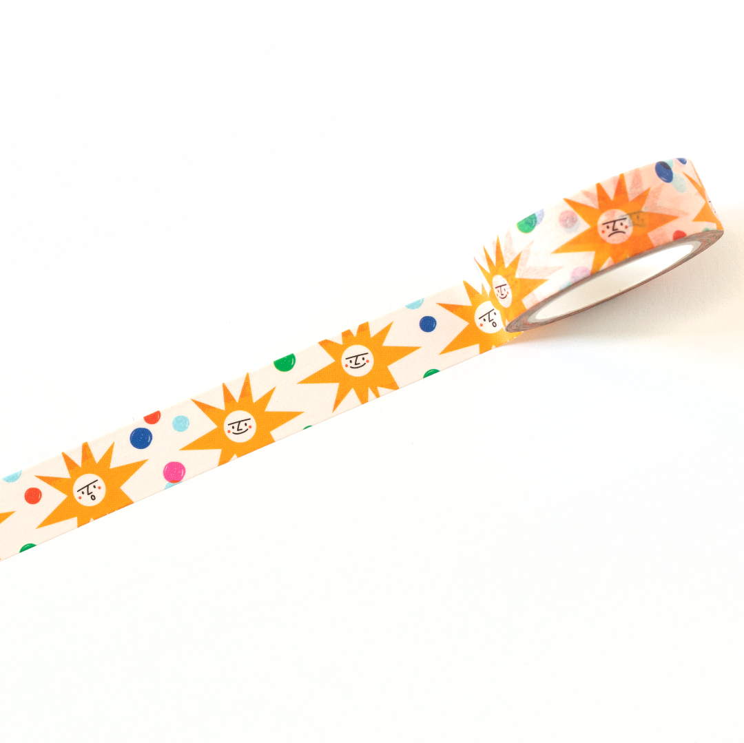 Decorative tape with floral pattern on a white background