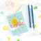 A congratulations card featuring a smiling sun with rays shining on clouds. The text 