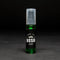A dark green glass bottle with a black pump dispenser. The bottle is labeled 