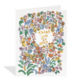 Greeting card with colorful floral design and 'Thank you so much' text on a white background