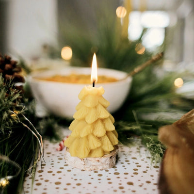 Evergreen Tree Beeswax Candle