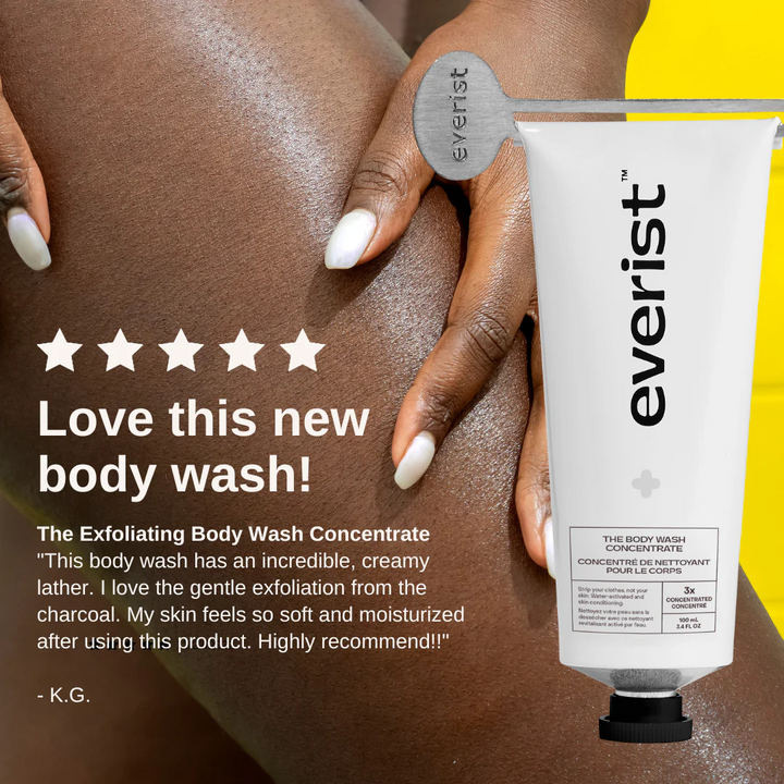 The Exfoliating Body Wash Concentrate review that reads 