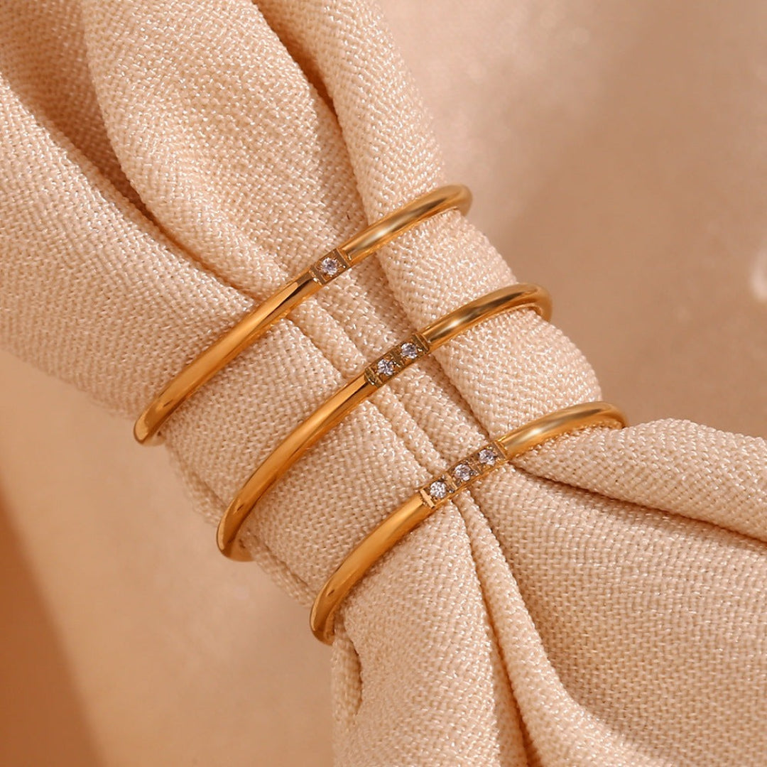 Thin Cubic Zirconia Stacking Ring