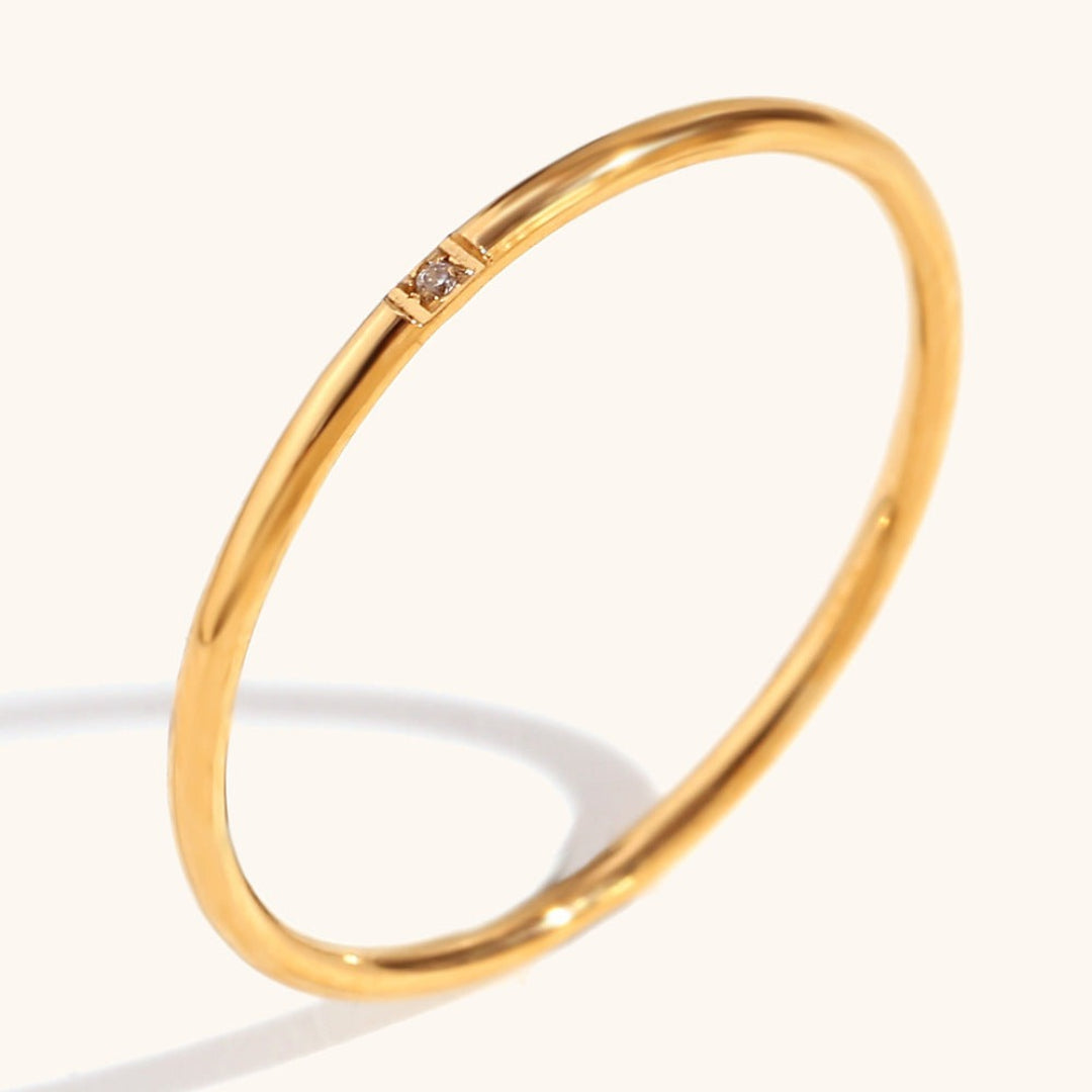 Thin Cubic Zirconia Stacking Ring