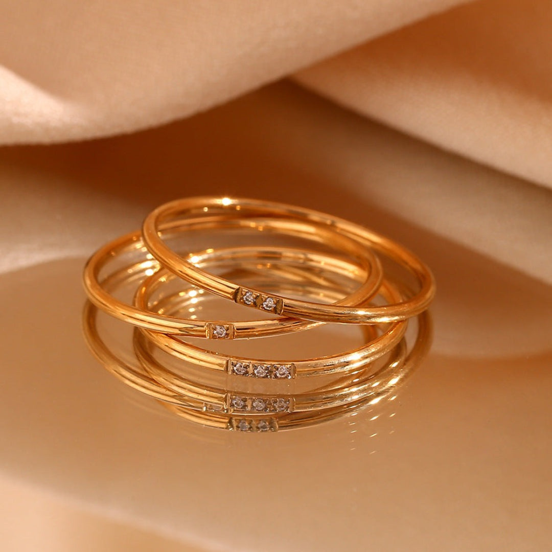 Thin Cubic Zirconia Stacking Ring