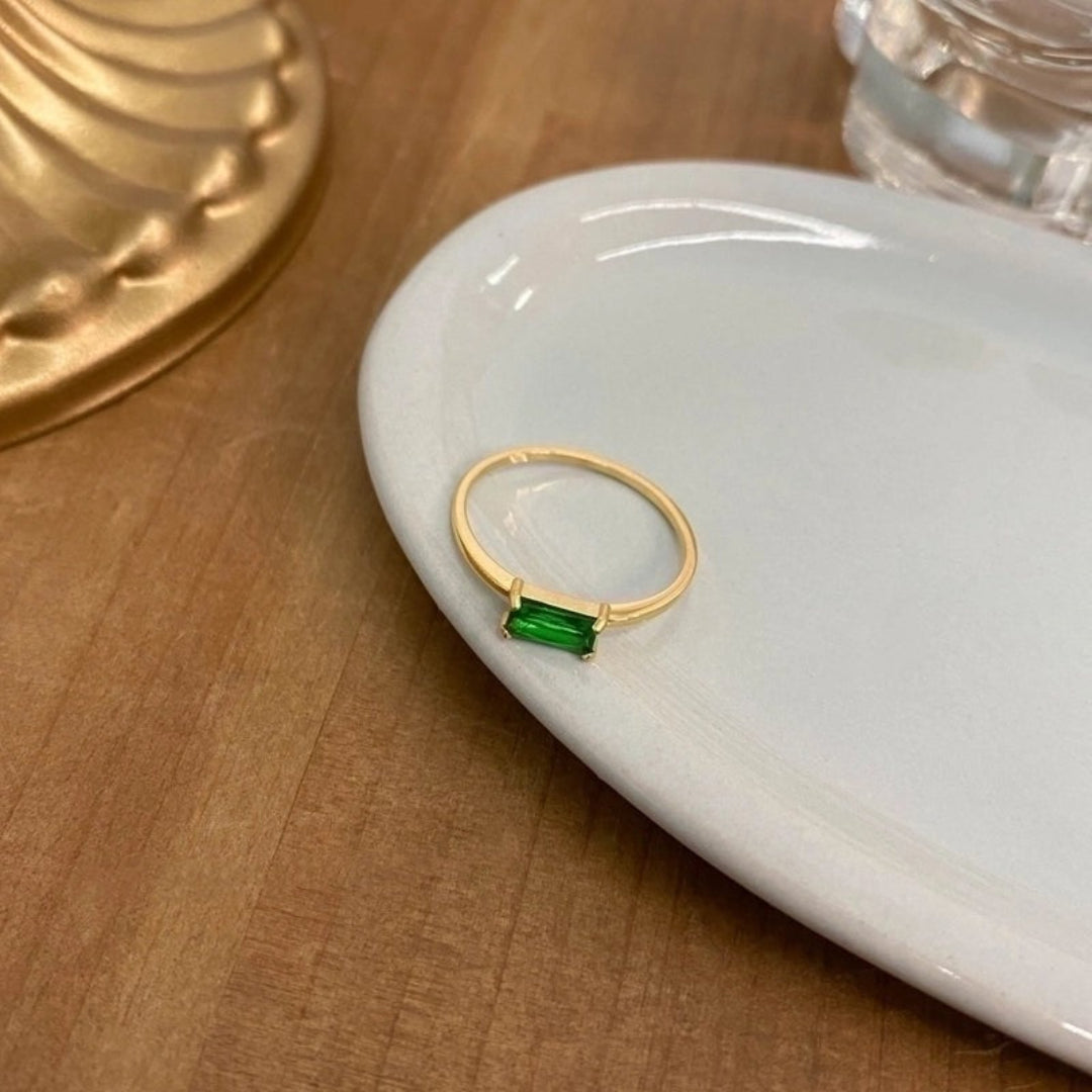 Thin Stacking Ring with Stone