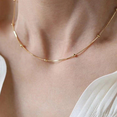 Tiny Gold Ball Necklace