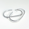 U-shaped open hoop earrings made with Sterling Silver plating, featuring a modern, minimalist, and open curved design, displayed on a white background. These unique earrings are available in Ottawa, Ontario, Canada