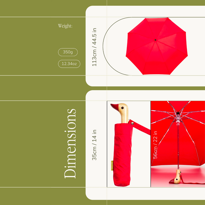 Red Eco-friendly Compact Umbrella