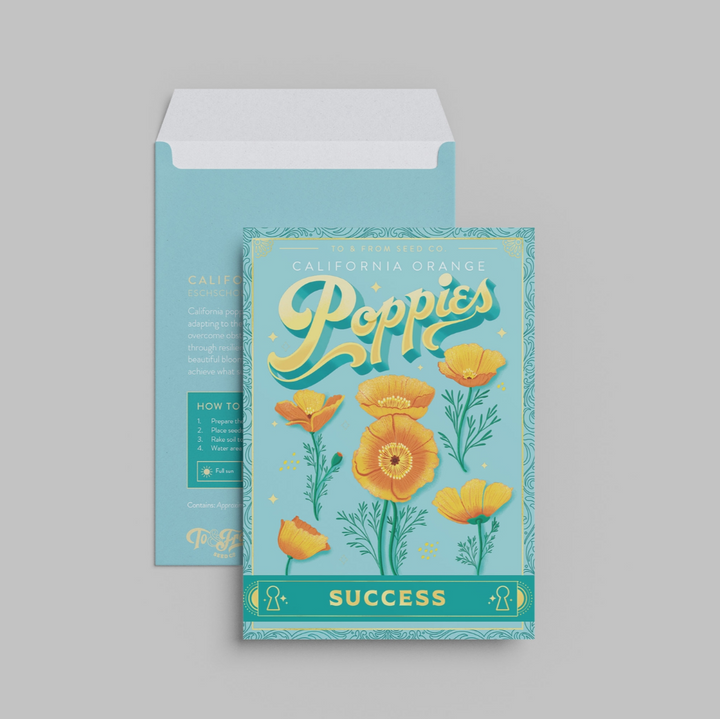 Vintage Rainbow Poppies (Success) Seed Packet