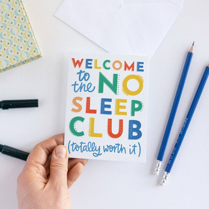 A welcome baby card with the text 