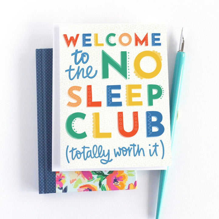 A welcome baby card with the text 