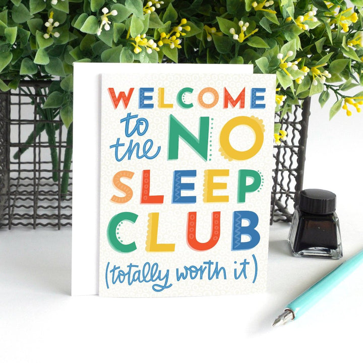 A welcome baby card with the text 