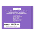 A purple book titled "What I Love About Mom" by Knock Knock. The book has a gold sticker on the front that says "YOU FILL IN THE LOVE." The cover also features the phrase "What I Love About Mom" in large, bold letters.