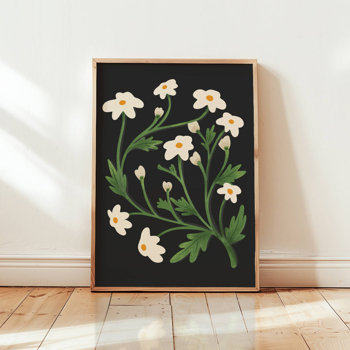 White Wildflowers Art Print