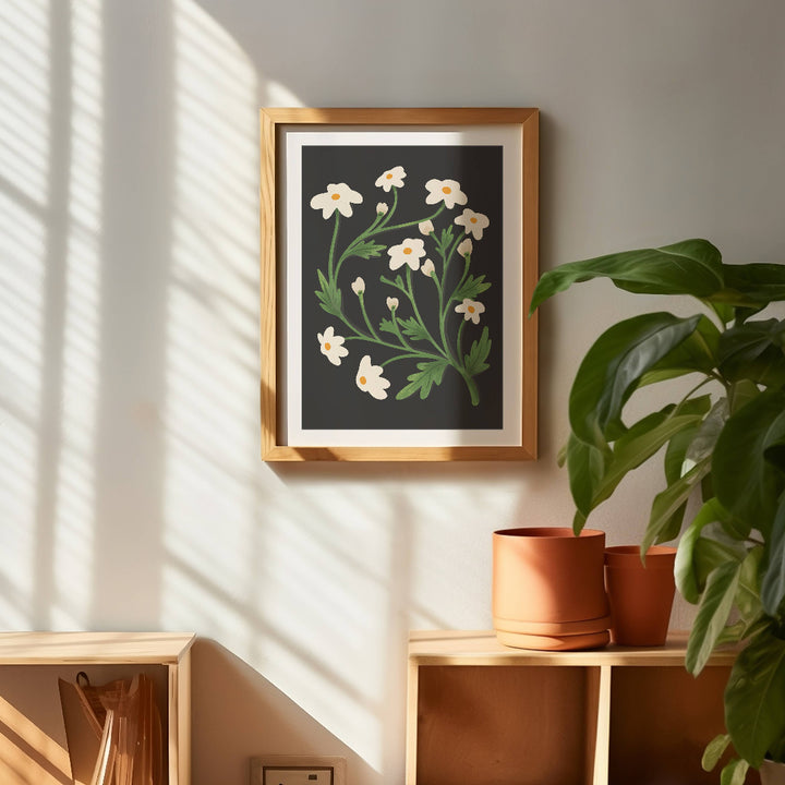 White Wildflowers Art Print